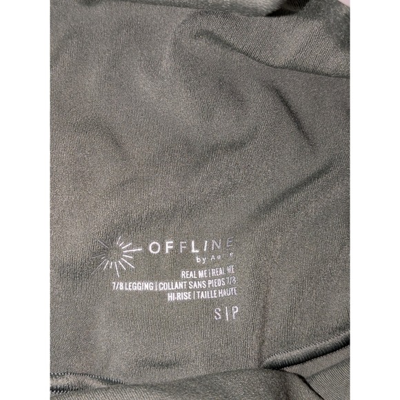 Aerie Offline Leggings 7/8 Hi-Rise Smocked Waist Olive‎ Green Small NWT - Picture 5 of 12